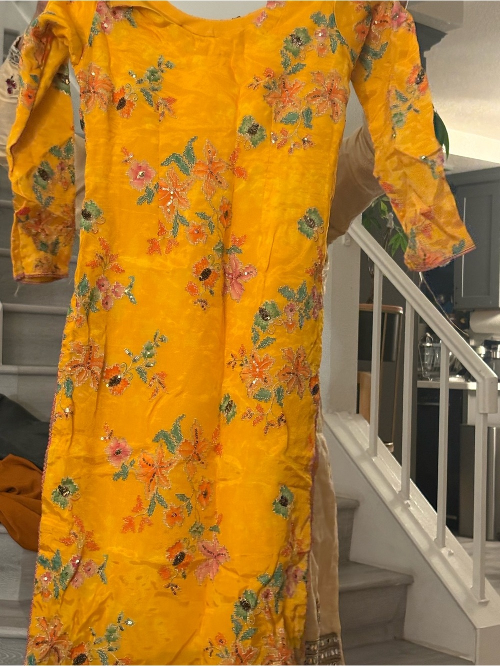Bright Yellow Floral Embroidered Punjabi Salwar Suit